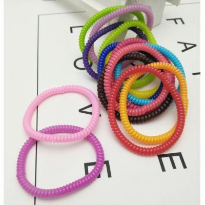 SUNHOO durable black and candy color telephone wire hair bands